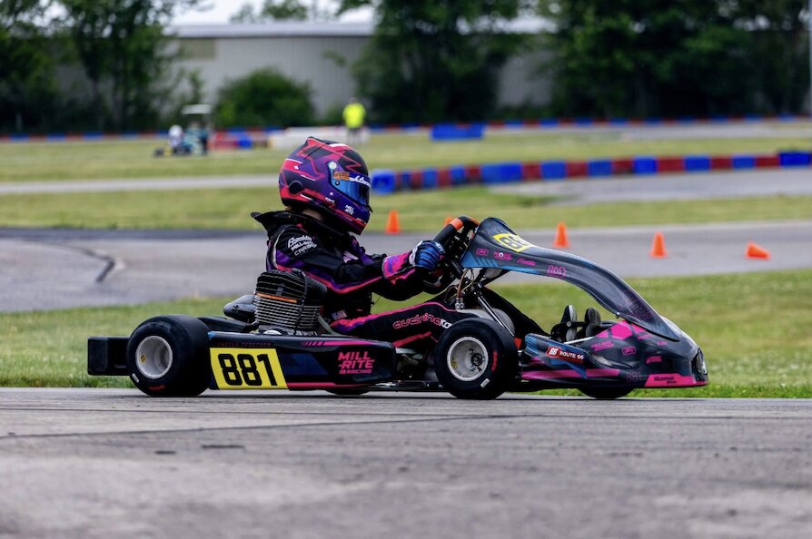 Andrina Rowe in kart