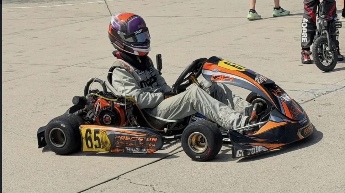 Aryton Grim in his kart