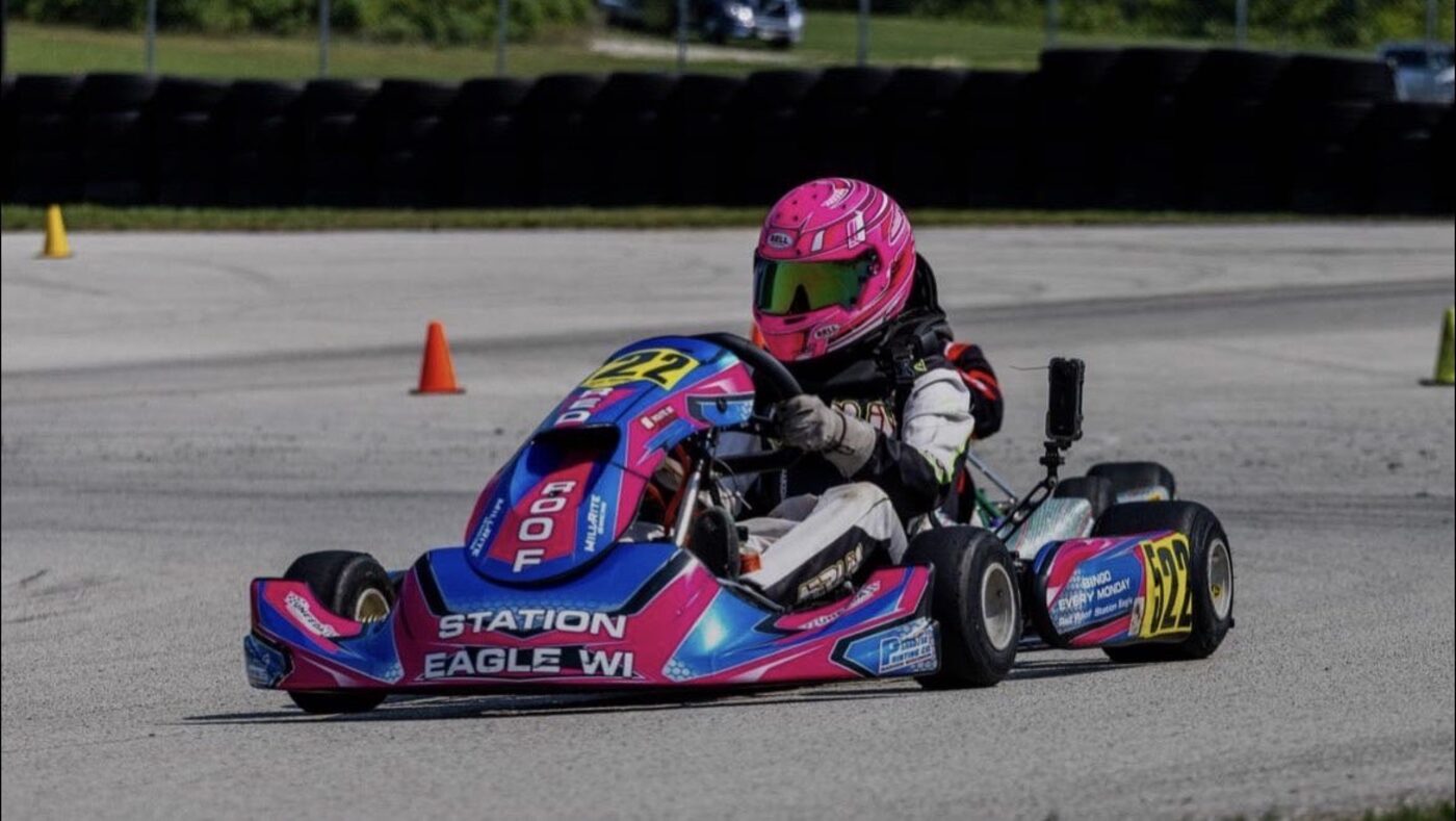 Jacey Mueller in kart