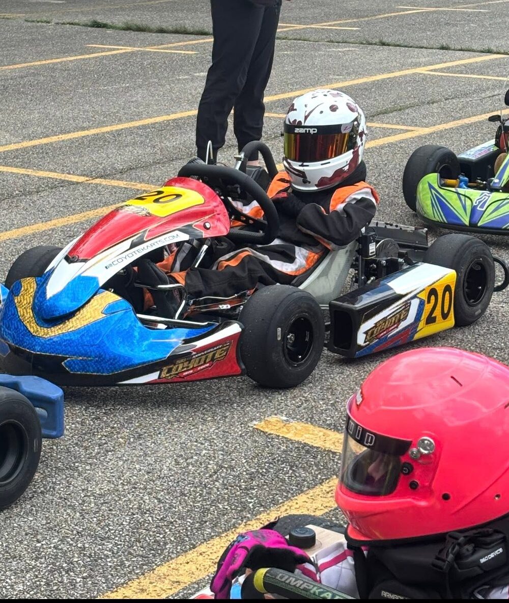 TJ Olson in his kart